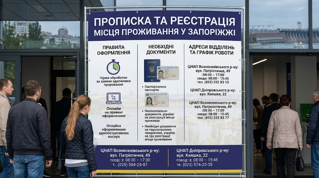 Оформлення реєстрації місця проживання в Запоріжж